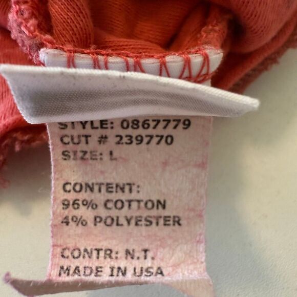 Cut Loose Pumpkin Double Knit Textured Three Quarter Sleeve Top Sz L Casual - Picture 9 of 10